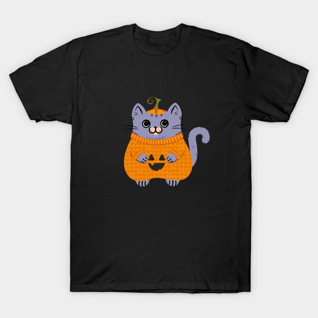 Pumpkin cat T-Shirt by Avisnanna